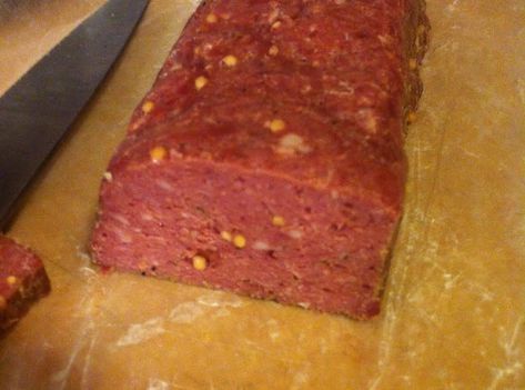 This is a very good venison salami. I found the recipe on freevenisonrecipes.com. They have many recipes that look good Venison Salami Recipe, Homemade Summer Sausage, Deer Sausage, Salami Recipe, Venison Sausage Recipes, Summer Sausage Recipes, Salami Recipes, Homemade Sausage Recipes, Deer Recipes