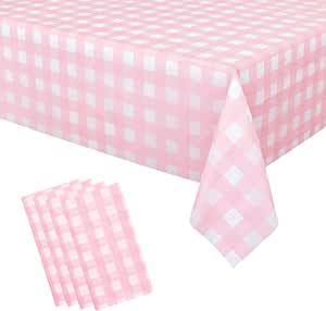 Checkered Table, Pink And White Checkered, Picnic Table Covers, Gingham Tablecloth, Checkered Tablecloth, Race Party, Party Table Cloth, Plastic Table Covers, Camping Decor