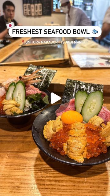 Sashimi Bowl, Tsukiji Market, Tokyo Food, Dining Tables And Chairs, Yummy Seafood, Tsukiji, Tables And Chairs, Tokyo Travel, Sea Urchin