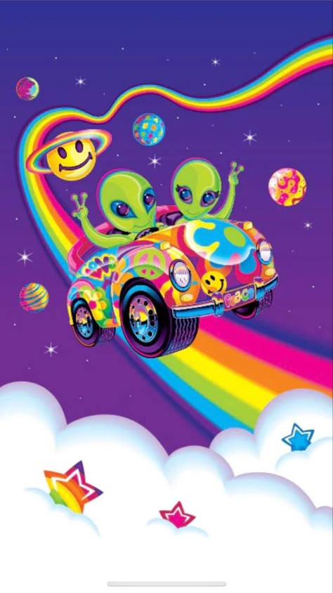 Lisa Frank Art Ideas, Lisa Frank Valentines, Lisa Frank Phone Wallpaper, Lisa Frank App Icons, Lisa Frank Iphone Wallpaper, Lisa Frank Alien Tattoo, Lisa Frank Wallpaper Iphone, Lisa Frank Crafts, Lisa Frank Alien Wallpaper