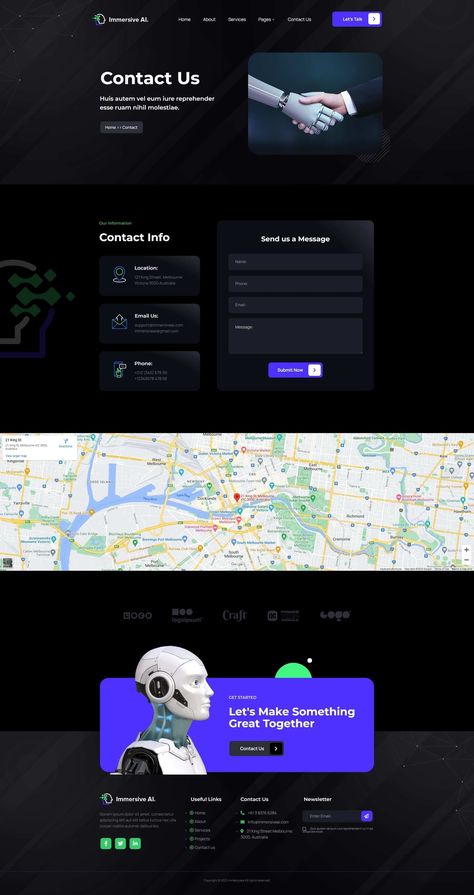 ImmersiveAI - Robotics Elementor Template Kit Advertisement Template, Modern Website Design, Modern Website, Woocommerce Themes, Elegant Themes, Website Layout, Moving Company, Robotics, Digital Marketing Agency