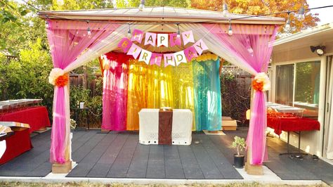 Backyard gazebo decoration for birthday party Decorate Gazebo For Party, Pergola Birthday Decorations, Gazebo Birthday Party, Gazebo Birthday Decorations, Gazebo Decorating Ideas For Party, Decorating A Gazebo, Backyard Birthday Decorations, Outdoor Birthday Party Decorations, Grinch Birthday