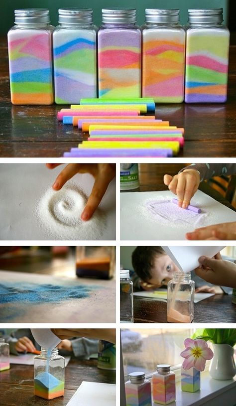 Chalk & sand - some of the kids favourite things together :) Colored Sand Art, Babysitting Crafts, Sunday Activities, Teacher Activities, Have Fun Teaching, Colored Sand, Sand Art, Art Party, Crafty Craft