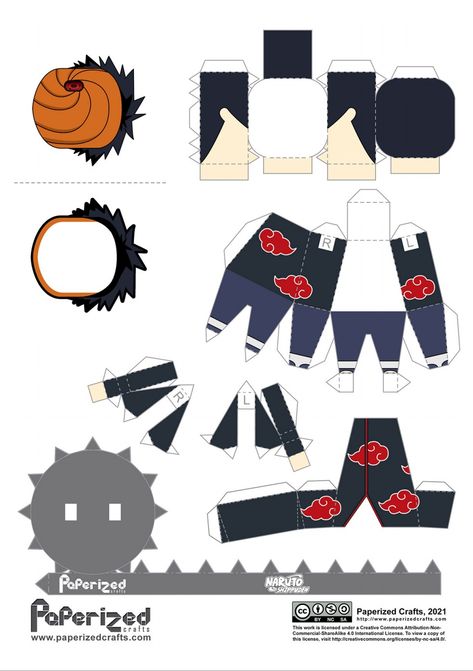 Origami Naruto, Anime Diys, Anime Crafts Diy, Anime Paper, Paper Toys Template, Anime Printables, Paper Doll Template, Papercraft Templates, Anime Crafts