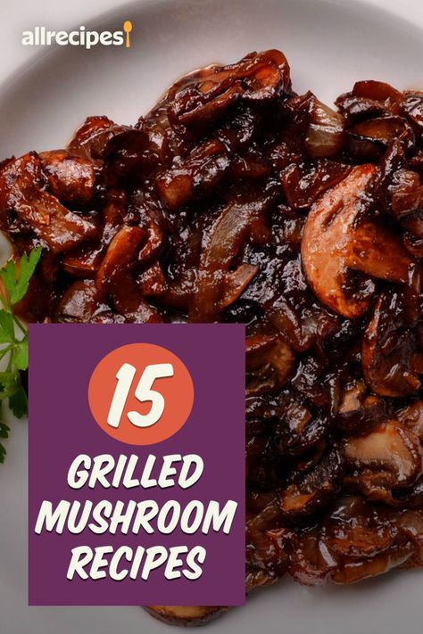 Grilled Mushroom Recipes, Barbecue Mushrooms, Bbq Portabella Mushrooms, Bbq Mushrooms Recipes, Fresh Mushrooms Recipes, Mushroom Cap Recipes, Grilled Fruits, King Oyster Mushroom Recipe, Bbq Mushrooms