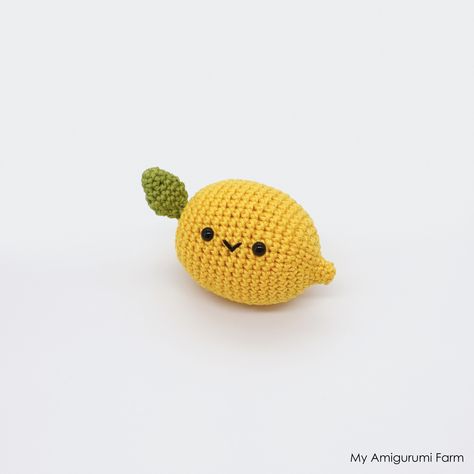 FREE CROCHET LEMON PATTERN Amigurumi Lemon Free Pattern, Crochet Lemon Pattern Free, Crochet Lemon Pattern, Lemon Crochet Pattern, Lemon Amigurumi, Fruit Crochet, Crochet Lemon, Yarn Projects Crochet, Magic Ring Crochet