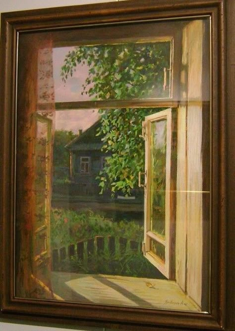 Window Scenery Drawing, Cottagecore Drawing, Seasons Painting, Painting Windows, Art Unit, Fake Window, Window Views, Outside My Window, Scene Drawing