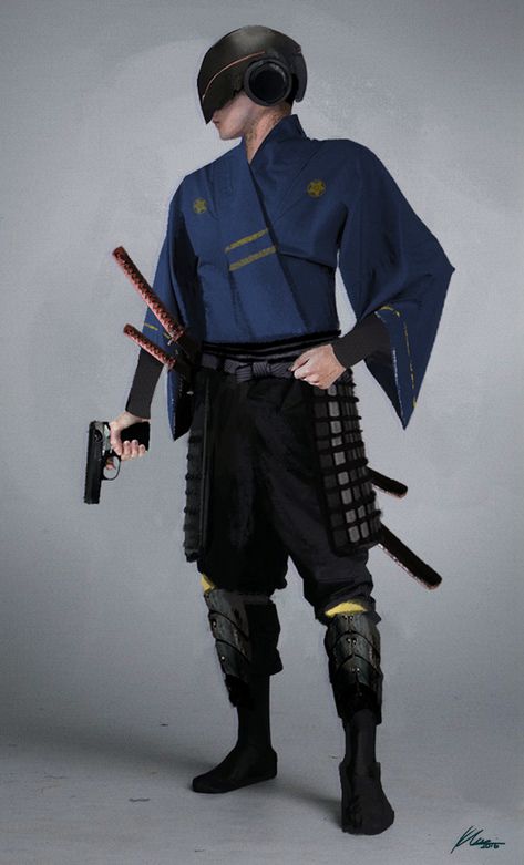 Steampunk Police, Police Character Design, Fantasy Police, Cyberpunk Police, Samurai Fashion, Cyberpunk Samurai, Cyberpunk Male, Steampunk Armor, Male Steampunk