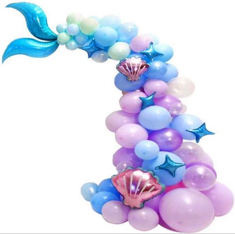 DIY MERMAID BALLOON ARCH KIT #balloonarch #balloongarland #balloondecor #balloonbackdrop #mermaidparty #partyideasforkids #shopsmall #partythemes #mermaidvibes #mermaid #birthdayparty #birthdaypartyideas #birthdaydecoration #birthdaygirl #birthdaypartythemes #birthday #birthdaypartydecorations #birthdaypartydecor Mermaid Balloon Arch, Mermaid Balloon Garland, Mermaid Tail Balloon, Baby Shower Balloon Arch, Mermaid Balloons, Mermaid Party Supplies, Diy Mermaid, Mermaid Birthday Party Decorations, Mermaid Theme Birthday Party