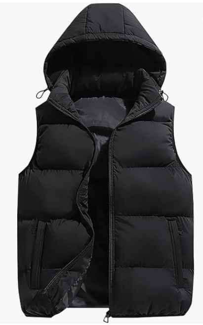 Panegy Men's Quilted Winter Vest Outdoor Removable Hooded Padded Puffer Vest Aritzia Puffer, Winter Puffer Vest, Walking Workout, Winter Activity, Puff Vest, Man Quilt, Winter Vest, Winter Quilts, Amazon Products