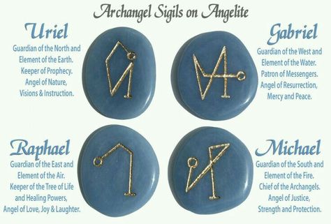 Archangel Sigils Archangel Gabriel Symbol, Angel Sigils, Angelic Symbols, Seven Archangels, Archangel Uriel, Archangel Raphael, Archangel Gabriel, Ange Demon, San Michele