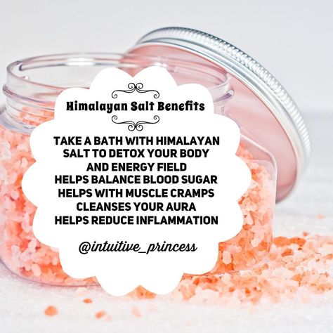 Intuitive Princess’s Instagram profile post: “Pink himalayan salts is also known as pink halite. The metaphysical benefits of this salt/crystal helps with love, especially self love. If…” Salt Bath Benefits, Pink Himalayan Salt Scrub, Pink Halite, Himalayan Salt Benefits, Salt Benefits, Salt Therapy, Healing Remedies, Bath Recipes, Essential Oils Herbs