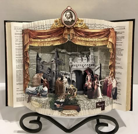 Diorama Theater, Book Dioramas, Book Diorama, Paper Diorama, Arte Pop Up, Book Art Sculptures, Old Book Crafts, Bookshelf Art, Pop Up Art