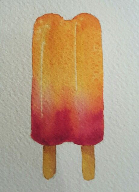 Popsicle Watercolor, Popsicle Painting, Popsicles Illustration, Watercolor Paint Ideas, Tiny Sketchbook, Ice Cream Drawing, Cream Drawing, Watercolor Paintings Ideas, Draw Food