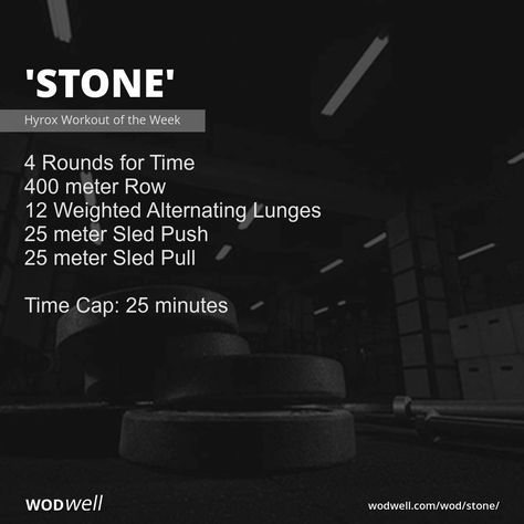 27 Sled Push (Prowler Push) Workouts (WODs) - 4 Rounds for Time; 400 meter Row; 12 Weighted Alternating Lunges; 25 meter Sled Push; 25 meter Sled Pull; Time Cap: 25 minutes Sled Pull Workout, Sled Push Workout, Push Workouts, Alternating Lunges, Sled Workout, Sled Push, Fighter Workout, Crossfit Workouts At Home, Push Workout