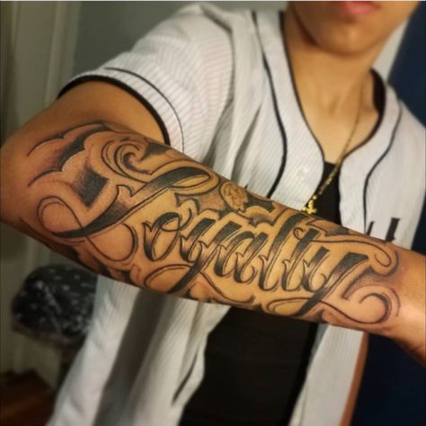 Tattoo uploaded by Josh Whittaker | Loyalty #rokmatic #ink #tattoo #freehand #loyaltytattoo | 387860 | Tattoodo Loyalty Tattoo For Men Forearm, Loyalty Forearm Tattoo, Hope Tattoo Designs, Hard Tattoos Men, Loyalty Tattoo, Tattoos Dainty, Hard Tattoos, Tattoos For Moms With Kids, Red Tattoo Ideas