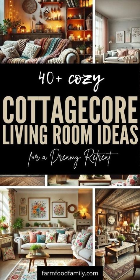 20+ Cozy Cottagecore Living Room Ideas for a Dreamy Retreat 86 Cottage Core Lounge Room, Cottagecore Green Living Room, Making A Living Room Cozy, Cozy Home Interior Living Room, Beautiful Cottage Homes Interiors, Cozy Cottage Inspiration, Whimsical Cottage Living Room, Cosy Natural Living Room, Cottage Core Sofa