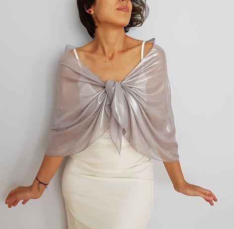 Chiffon Bridal Shawl, Pastel Gray Chiffon Wrap, Wedding Scarf, Evening Stole, Formal Shoulder Scarf, Dress Cover Up, Bridesmaids Shawl Wedding Dress Cover Up, Wedding Dress Cover, Wedding Dress Topper, Bridal Capelet, Bridesmaid Wrap, Dress Topper, Pink Chiffon Dress, Bridesmaid Shawl, Bridal Shawl