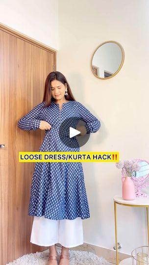 Loose Dress Hack, Hack Clothing, Dress Hack, Style Influencers, Saving Hacks, Clothing Diy, Kurta Dress, Diy Clothing, Fashion Hacks