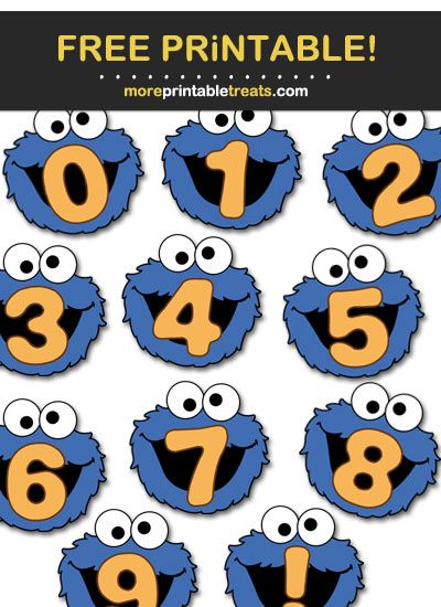 Cookie Monster Face Banner Numbers Symbols Cookie Monster Paper Plate Craft, Cookie Monster Printable Free, Cookie Monster Activities, Sesame Street Classroom, Cookie Monster Craft, Cookie Monster Games, Monster Classroom, Cookie Monster Birthday Party, Monster Shapes