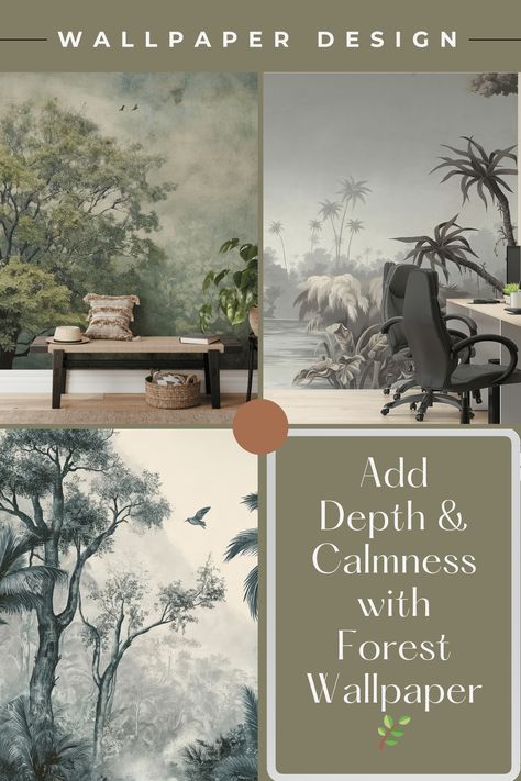 Forest wallpaper, Forest wall murals, Forest wallpaper for wall, Peel and stick wallpaper Reading Nook Wallpaper, Immersive Environment, Misty Woods, Nature Home, Innovative Furniture, Bold Color Palette, Forest Wallpaper, Decor Trends, Nature Indoors