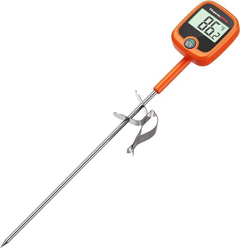 Amazon.com: ThermoPro TP511 Digital Candy Thermometer with Pot Clip, Programmable Instant Read Food Meat Thermometer with 8'' Long Probe for Smoker Baking Grilling Candle Liquid Oil Deep Fry Thermometer: Home & Kitchen Cooking Thermometer, Liquid Oil, Food Thermometer, Candy Thermometer, Deep Frying, Peanut Brittle, Christmas Cooking, Homemade Christmas Gifts, Cooking Oil