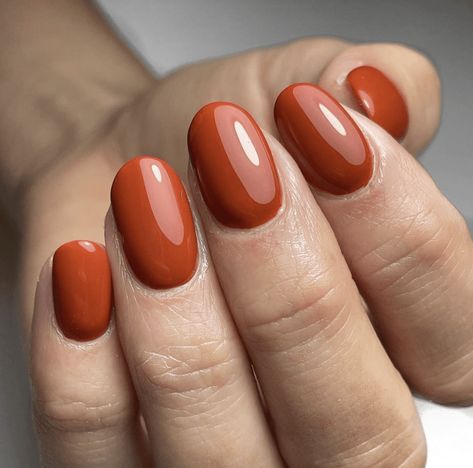 Orange Nail Designs Fall, Burnt Orange Nails Acrylic, Fall Nails Burnt Orange, Almond Nails Orange, Orange Nails Almond, Burnt Orange Nails Designs, Burnt Orange Nail Ideas, Burnt Orange Nails Fall, Orange Manicure