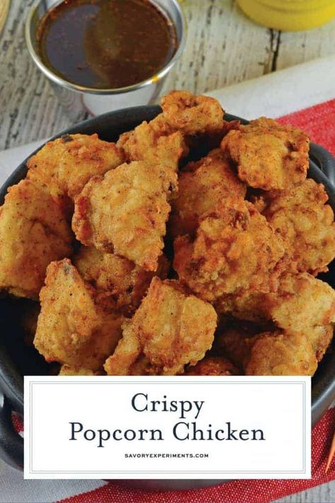 Oven Baked Chicken Bites, Homemade Popcorn Chicken, Baked Chicken Bites, Stovetop Popcorn Recipes, Crispy Chicken Bites, Fried Chicken Bites, Frying Recipes, Fried Chicken Nuggets, Chicken Bites Recipes