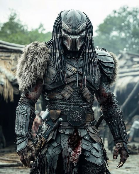 Predator Armor, Predator Artwork, Fallout Cosplay, Predator Alien Art, Predator Movie, Medusa Art, Aliens Vs Predator, Humanoid Creatures, Alien Predator