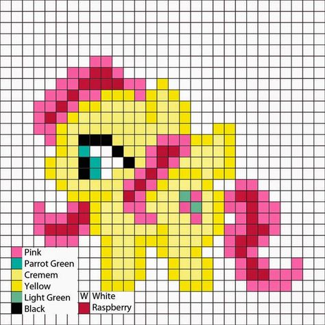 Flutter Shy, Perler Beads Ideas, Kutek Disney, Melty Bead Patterns, Easy Pixel Art, Art Perle, Pixel Art Templates, Pony Bead Patterns, Hama Beads Design