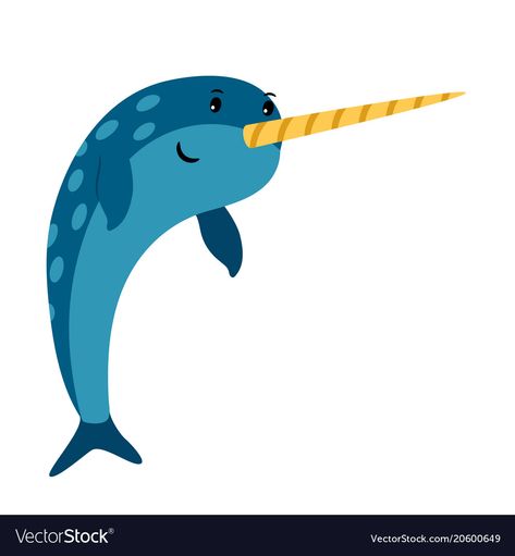 Sea Animal Cartoon, Cartoon Narwhal, Funny Dolphin, Dolphin Logo, Sea Logo, Cute Narwhal, Marine Turtle, Sea Life Animals, Sea Mammal