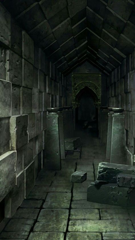 Catacombs Fantasy Art, Fantasy Catacombs, Fantasy Crypt, Fantasy Hallway, Catacombs Art, Dark Temple, Dark Dungeon, Dungeon Room, Darkest Dungeon