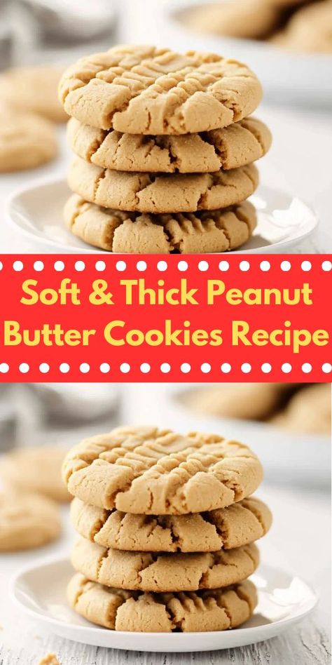 Looking for a delightful treat? This Soft & Thick Peanut Butter Cookies Recipe offers a rich, creamy flavor that melts in your mouth. Perfect for family gatherings, these cookies are simple to make and irresistibly delicious. Recipes For Peanut Butter Cookies, Best Peanut Butter Cookies Ever Chewy, Peanut Butter Cookies With Butter, Good Peanut Butter Cookies, Disney Peanut Butter Cookies, Big Soft Peanut Butter Cookies, Quick Yummy Cookies, Large Soft Peanut Butter Cookies, Peanut Butter Cookies No Chill