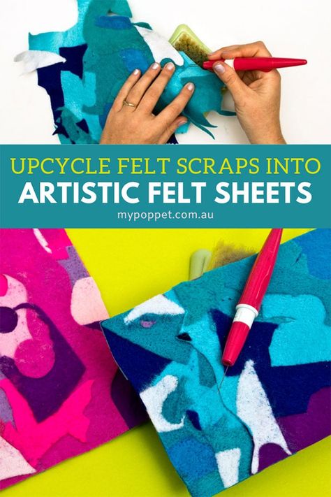 Upcycle Felt Scraps into Artistic Felt Sheets | My Poppet Makes Felt Scrap Projects, Felt Sheet Crafts Ideas, Felt Scraps, Felting Crafts, Fun Diy Craft Projects, Felt Craft Projects, Felt Sewing, 9 Patch Quilt, Felt Squares