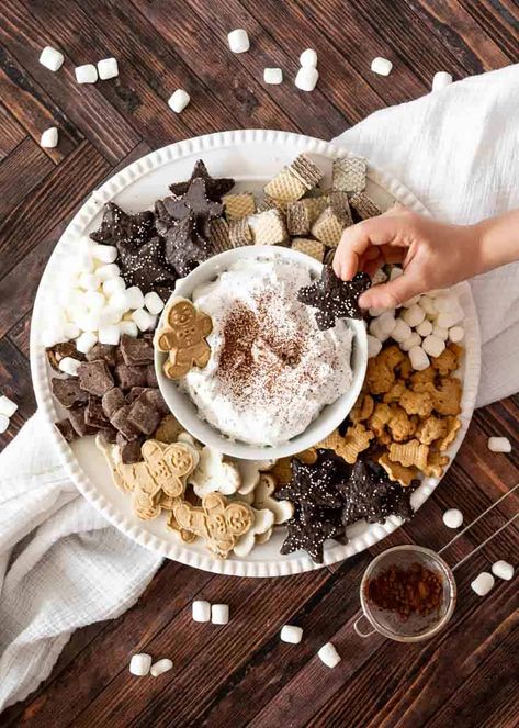 3 Ingredient Hot Cocoa Dip | Worn Slap Out Cocoa Dip Recipe, Hot Cocoa Dip, Hot Chocolate Dip, Cocoa Dip, Chocolate Dip, Kid Friendly Dessert, Peppermint Hot Cocoa, Hot Cocoa Mix, Dipped Cookies