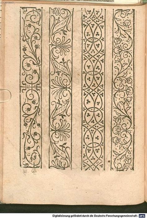 Vintage Embroidery Designs, Medieval Pattern, Medieval Embroidery, Ornament Drawing, Pola Sulam, Medieval Manuscript, Illuminated Letters, Old Book, Medieval Art