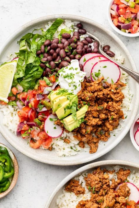 Turkey Burrito Bowls - All the Healthy Things