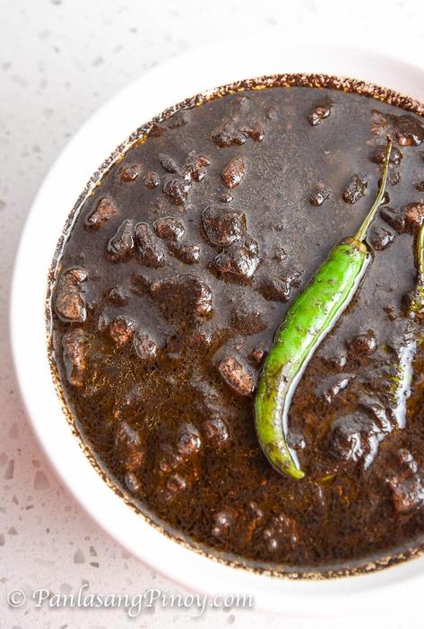 Tinumis Dinuguan Recipe / Serkele in Baliwag Tinumis Recipe, Dinuguan Recipe Filipino Food, Dinuguan Recipe, Embutido Recipe, Grilled Pork Belly, Pinoy Dishes, Philippine Cuisine, Filipino Street Food, Asian Dish