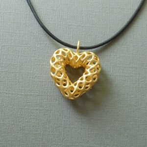 3d Printed Valentines, 3d Printed Pendant, 3d Printed Heart, 3d Tiskárna, Printed Earrings, 3d Ideas, 3d Jewelry, 3d Printing Diy, 3d Printed Jewelry