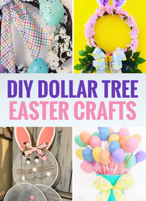 DIY Dollar Tree Easter Decor Crafts - Glitter On A Dime Diy Dollar Store Easter Crafts, Easter Crafts For Adults Diy Dollar Tree, Dollar Tree Easter Crafts 2023, Diy Easter Decorations Dollar Tree, Spring Dollar Tree Crafts, Diy Easter Bunny Crafts, Dollar Tree Spring Crafts, Dollar Tree Easter Wreath, Easter Dollar Tree Diy