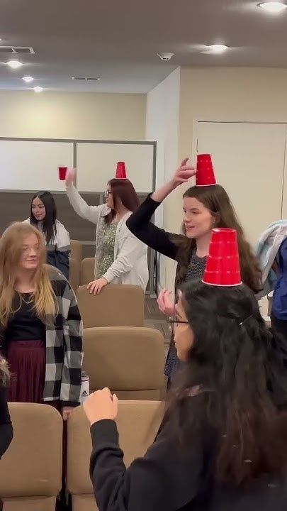 Cup Head Challenge - Quick Game for Any Group or Party #partygames  #crowdgames #familygames Outdoor Middle School Games, Fun Cup Games For Adults, Cup Stacking Team Building Activity, Heads Up 7 Up Game, Middle School Group Games, Outside Group Games, Mixer Games For Large Groups, Team Building Stem Activities, Middle School Group Activities