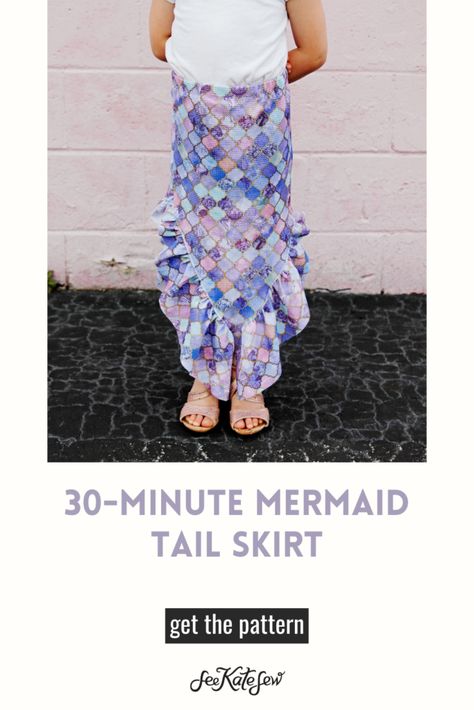 Mermaid Tail Skirt No Sew Mermaid Skirt, Mermaid Skirt Pattern, Mer People, Mermaid Costume Kids, Under The Sea Costumes, Girls Mermaid Costume, Diy Mermaid Tail, Mermaid Tail Skirt, Sea Costume