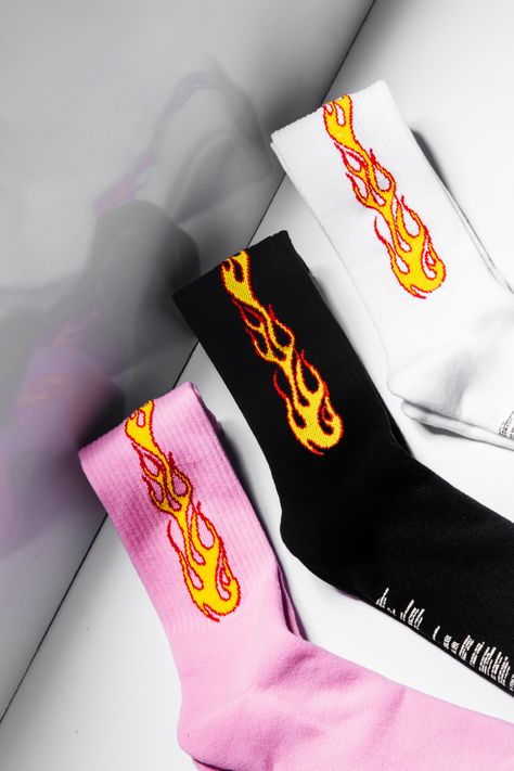 Palm Angels "Flame" Socks Bearded Dragon Clothes, Flame Socks, Sock Outfits, Pink Lemon, Cute Lazy Outfits, Tumblr Outfits, Lazy Outfits, Crazy Socks, Cute Socks