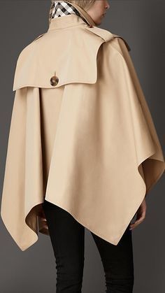 (A Girl Can Dream, Right?) Cotton Gabardine Trench Cape | Burberry | Cape fashion, Coat women fashion, Fashion Capes Fashion, Trench Cape, Burberry Cape, Cape Fashion, Persian Fashion, Mode Kimono, Iranian Women Fashion, Coat Women Fashion, Cape Jacket