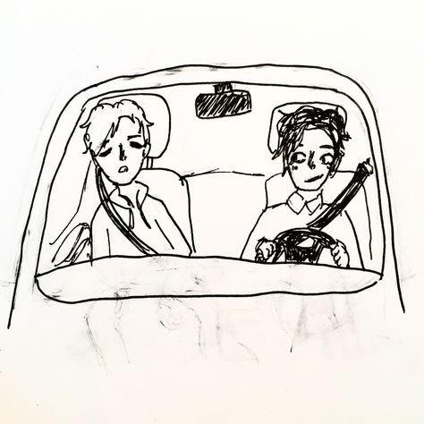 Couple In A Car Drawing, Couple In Car Drawing, Couple In Car, Doodle People, Your Silence, Ideas Regalo, Couple Sketch, Comic Tutorial, Fell Asleep