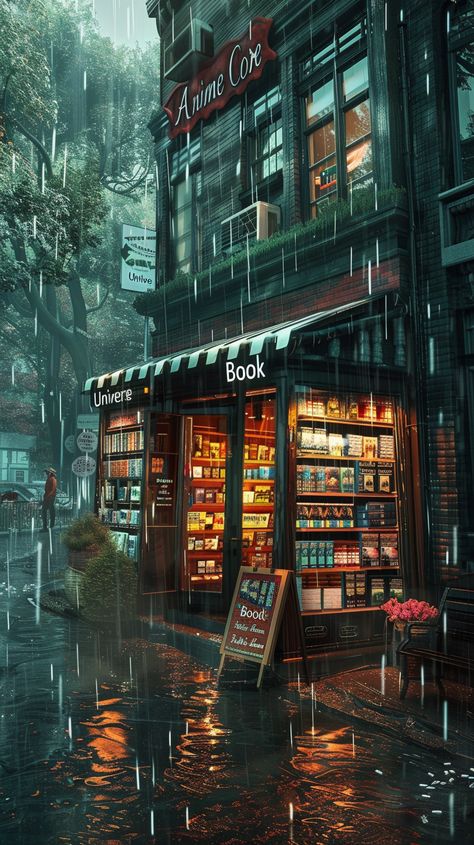 The bookstore from the cartoon is very beautiful and poetic. Beautiful House Images, Home Library Design Ideas, Home Design Architecture, Bookstore Aesthetic, Trippy Iphone Wallpaper, Home Library Design, City Background, House Construction Plan, Arte Cyberpunk