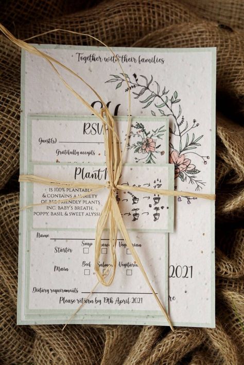 Wedding Invitations Eco Friendly, Save The Date Plantable, Eco Wedding Invitations, Wedding Invitation Seed Paper, Seed Paper Invitations, Eco Friendly Wedding Invitations, Biodegradable Wedding, Save The Date Rsvp, Sweet Alyssum