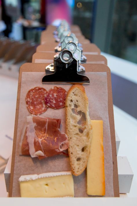 Clipboard Charcuterie was a popular station at our Facebook event @ Toronto Royal Conservatory of Music Graze Board, Food Innovation, Meat Shop, Cheese Pairings, Charcuterie And Cheese Board, Food Stations, Charcuterie Recipes, Food Content, Catering Ideas