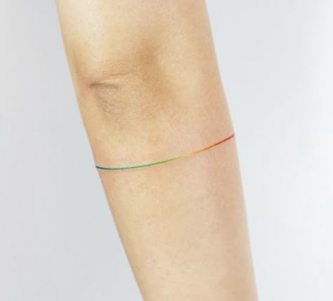 Color Lines Tattoo, Rainbow Arm Band Tattoo, Rainbow Armband Tattoo, Rainbow Band Tattoo, Rainbow Spine Tattoo, Rainbow Lines Tattoo, Watercolor Line Tattoo, Rainbow Bracelet Tattoo, Rainbow Wrist Tattoo