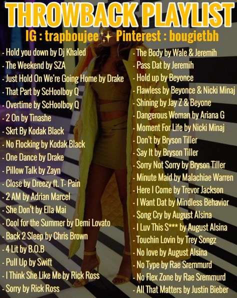 Throw Back Playlist Names, Rap Songs To Add To Your Playlist 2023, Throw Back Playlist, Throwback Playlist, Party Music Playlist, Rap Music Playlist, Positive Songs, Summer Songs Playlist, Lit Songs